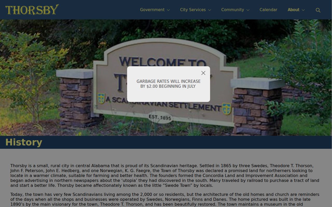 Thorsby history and local criminal records context